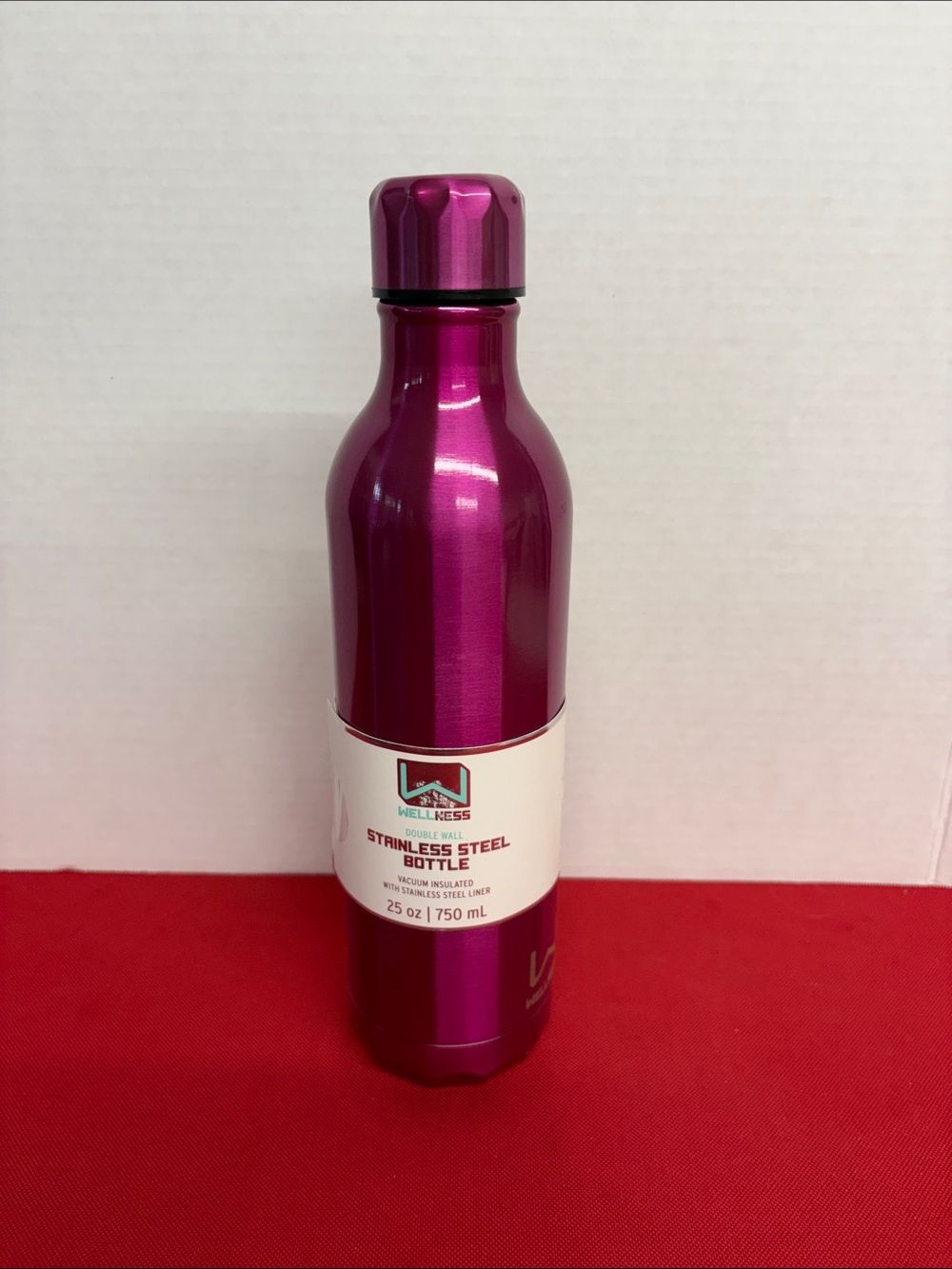 Wellness Metallic Fuchsia Stainless Steel Water Bottle 25oz